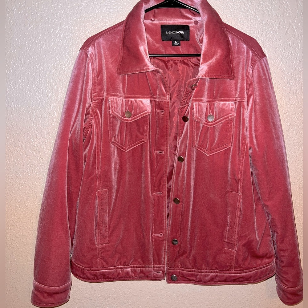 Pink velvet Fashionnova jacket